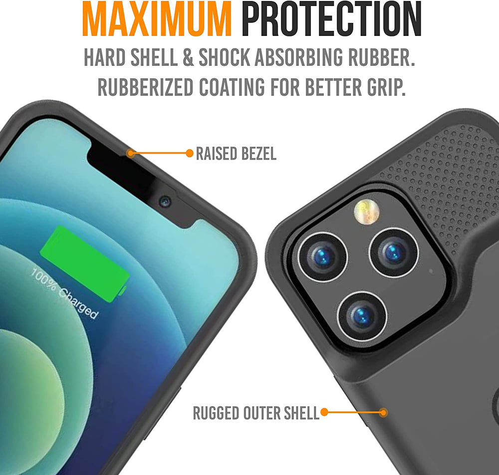 BX15Pro Max FlexTop Battery Case - iPhone 15 Pro Max/15 Plus, Wireless, Black
