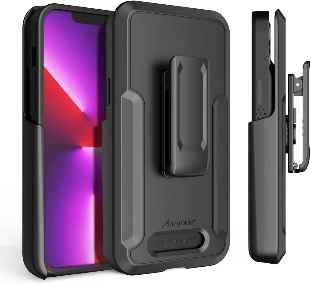 Holster with Belt Clip and Stand for Alpatronix iPhone 14/13/12 Pro Max Battery Case