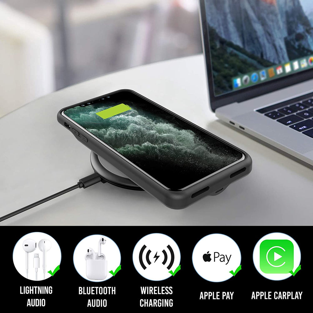 BX14Pro FlexTop Battery Case for iPhone 14/14 Pro - Wireless, Black