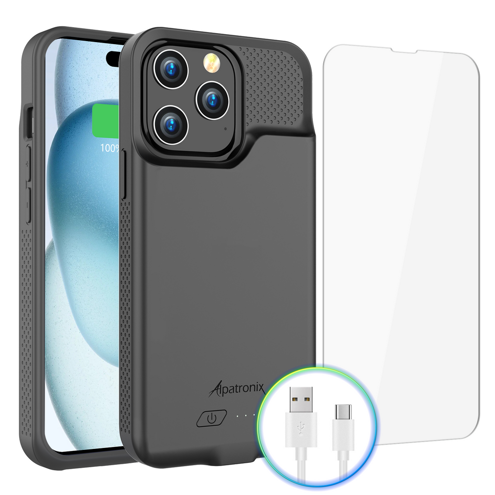 Alpatronix Battery Case for iPhone 15 and 15 Pro, Strong Slim Portable