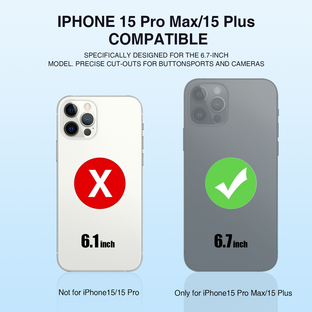 Battery Case for iPhone 15 Pro Max/15 Plus with Wireless (BX15 Pro Max)