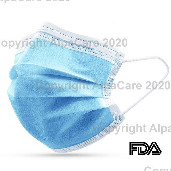 Protective Face Mask (95% BFE) - Pack of 50 FDA-Certified Disposable Masks