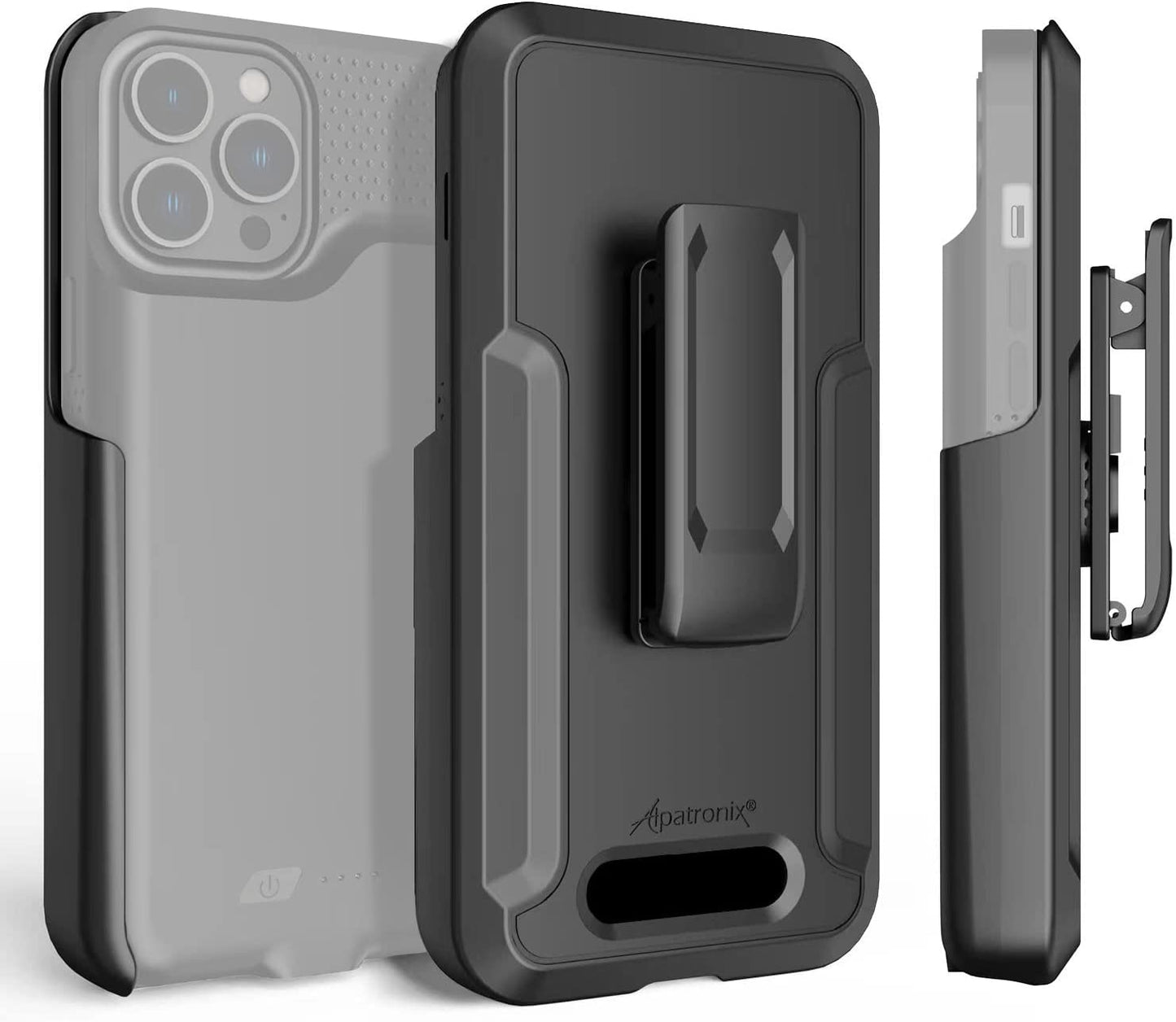 Holster with Belt Clip and Stand for Alpatronix iPhone 14/13/12 Pro Max Battery Case