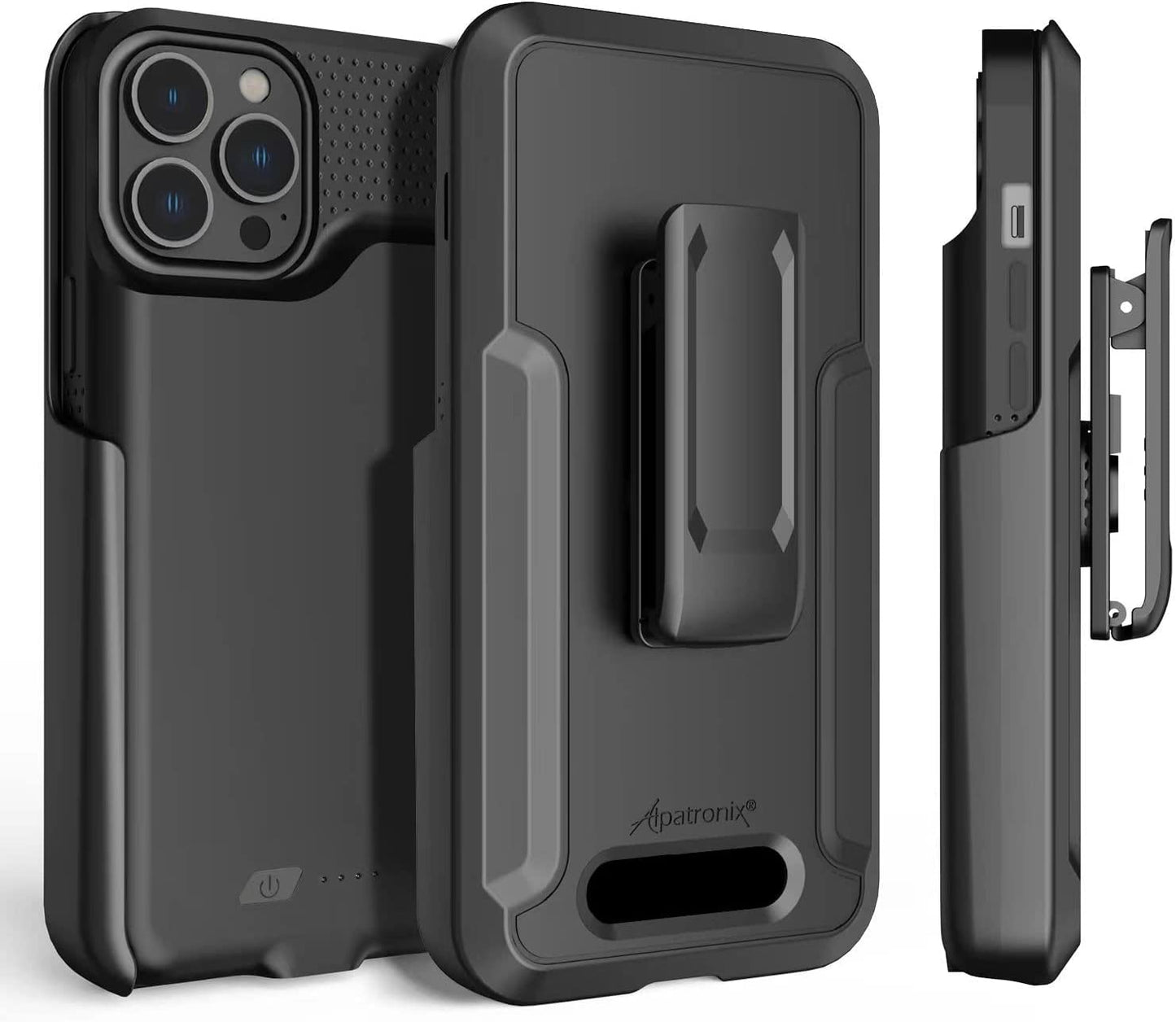 Holster with Belt Clip and Stand for Alpatronix iPhone 14/13/12 Pro Max Battery Case