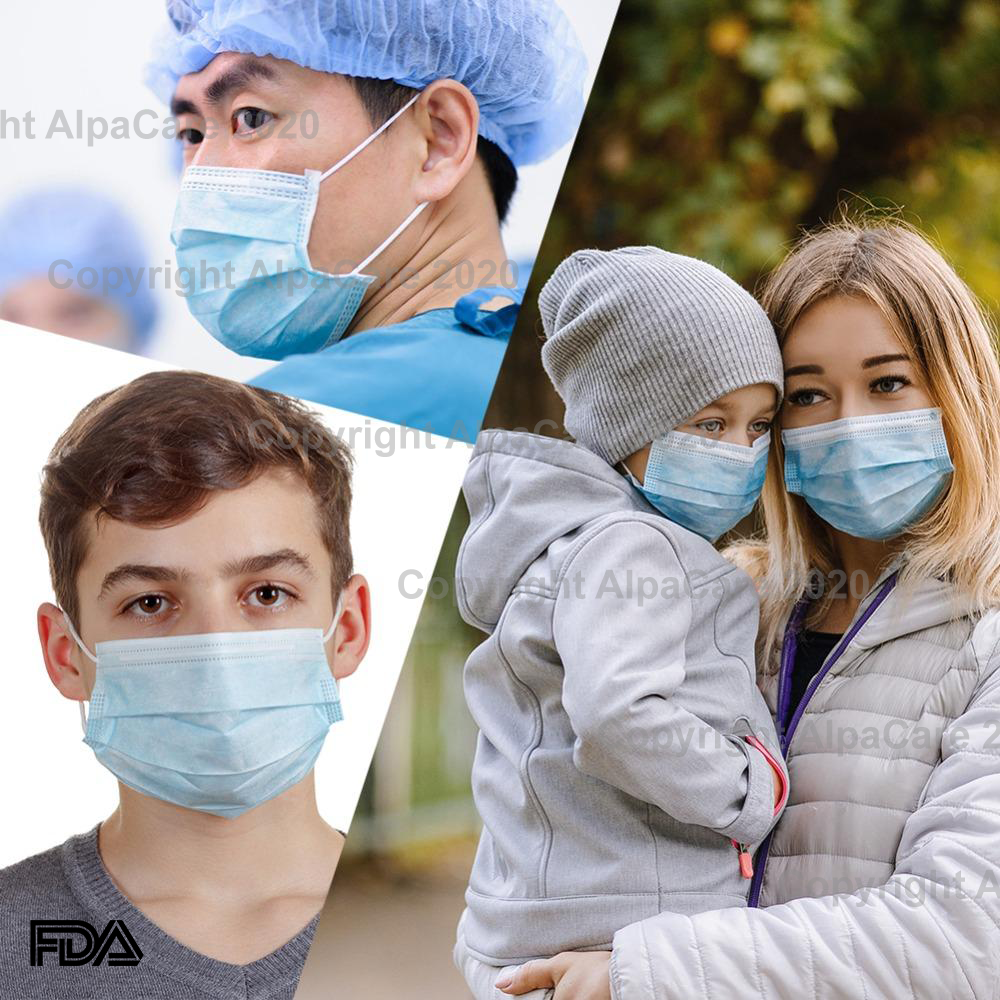 Protective Face Mask (95% BFE) - Pack of 50 FDA-Certified Disposable Masks